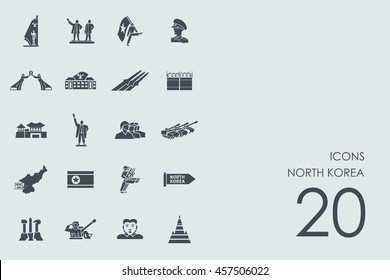 Set of North Korea icons