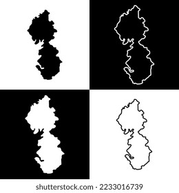 Set of North west England, UK region map. Vector illustration.