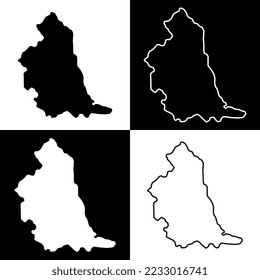 Set of Northeast England, UK region map. Vector illustration.