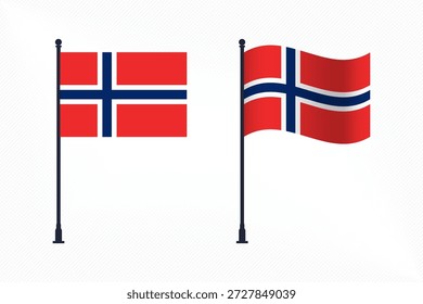 Set of Norway Flags Isolated for Independence Day Celebration