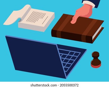 set of notary services, records and sealed