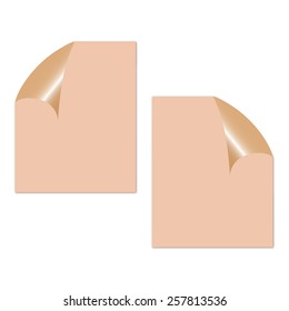 Set of note paper with curled corner vector 