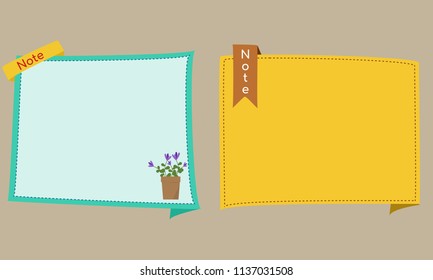 set of note paper illustration