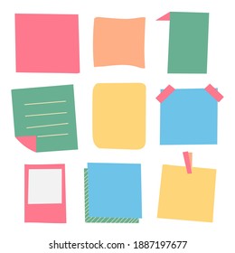 set of note papers of gentle colors