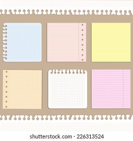 set of note papers of gentle colors 