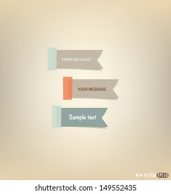 Set of note papers, ready for your message. Vector illustration.