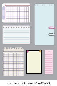 set of note papers. vector illustration