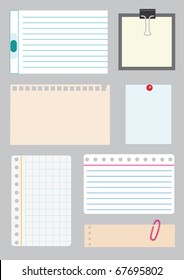 set of note papers. vector illustration