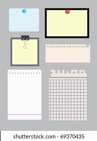 set of note papers. vector illustration