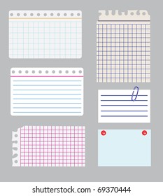set of note papers. vector illustration