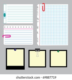set of note papers. vector illustration