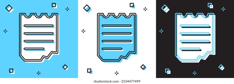 Notizbuchsymbol einzeln auf blau-weißem, schwarzem Hintergrund. Symbol für spiralförmigen Notizblock. Schulheft. Schreibblock. Schülerkalender.  Vektorgrafik