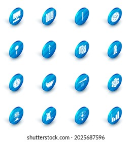 Set Notebook, Meteorology thermometer measuring, Bacteria, Magnifying glass, Compass, Pipette, Space shuttle and rockets and Pills blister pack icon. Vector