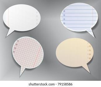 Set of  notebook sheets in bubble style