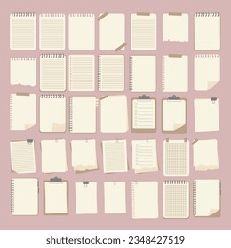 Set of notebook sticky note binder vector