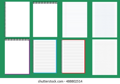 set of notebooks. a leaf in a cage, leaves on the line. Notepad with spring.