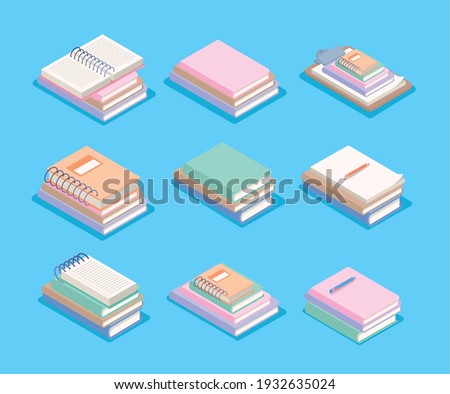 set of notebooks on blue