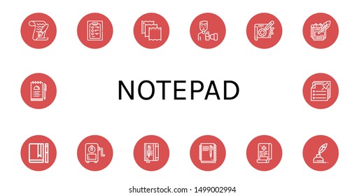 Set Of Notepad Icons Such As Paper, Diagnosis, Paparazzi, Note, Notes, Journal, Sharpener, Notebook, Medical Report, Write , Notepad