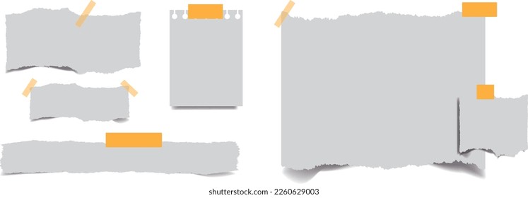 Conjunto de páginas de bloc de notas con curl de papel, aislado en fondo blanco