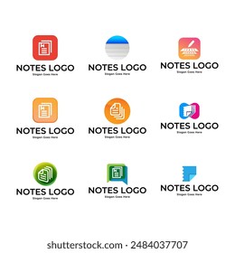 Set of notepad vector, icon or logo sign symbol illustration