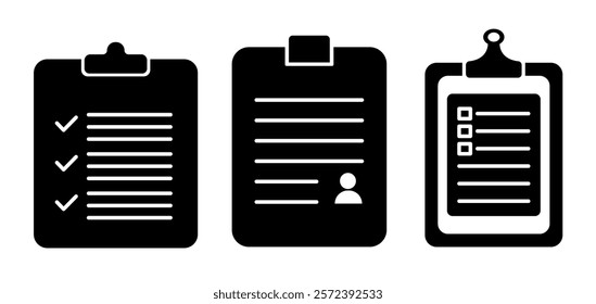 Set of Notepads template flat and line icons on transparent background, flat design vector illustration, office supplies concept