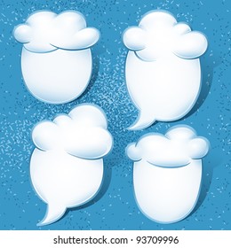 Set of notes form clouds. Vector illustration on the weather