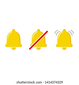 set of notification bell icon. alarm isolated on white background. vector Illustration. 