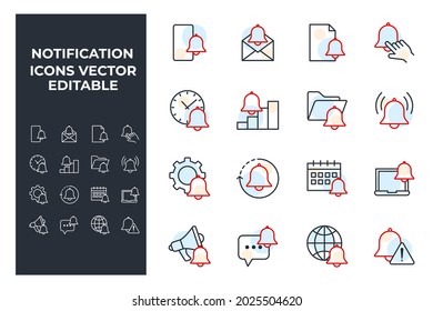 set of Notification elements symbol template for graphic and web design collection logo vector illustration