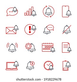 Set of Notification icon. Notification pack symbol template for graphic and web design collection logo vector illustration