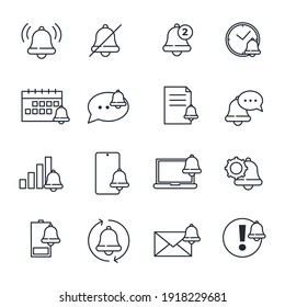 Set Of Notification Icon. Notification Pack Symbol Template For Graphic And Web Design Collection Logo Vector Illustration