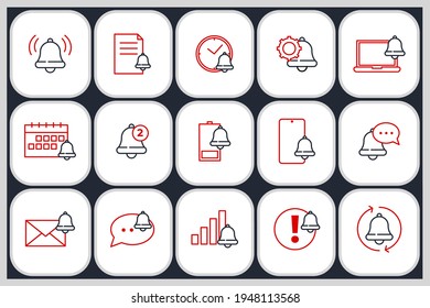 Set of Notification icon. Notification pack symbol template for graphic and web design collection logo vector illustration