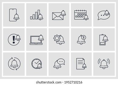 Set of Notification icon. Notification pack symbol template for graphic and web design collection logo vector illustration