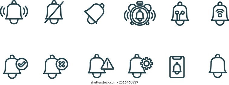 Satz der Benachrichtigung Symbol Vektordesign, Glocke Vektorsymbol