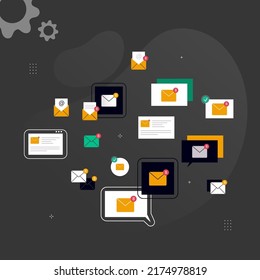Set of notification icons, chat, correspondence, messenger, message, letter. Speech bubble vector icon for apps and websites