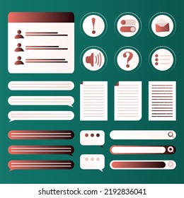 Set of notification icons, chat, correspondence, messenger, message, letter. Graphic design concepts, simple symbols collection. Vector illustration	
