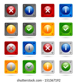 Set of notification icons suitable for custom web design and computer purposes