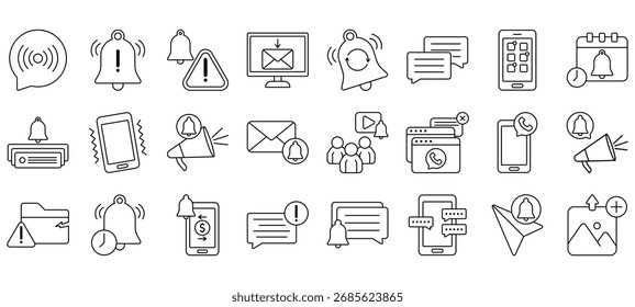 Set of Notification Icons or symbols Vector fully editable file.