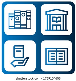 Set of novel icons. Such as Book, Library , novel icons