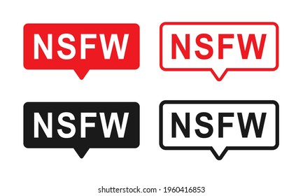Set von NSFW, nicht sicher für die Arbeit Zeichen. Textfeld Zensurzeichen. Illustrationsvektor