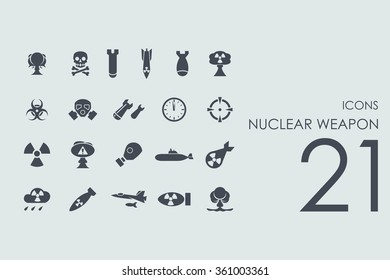 Set of nuclear weapon icons