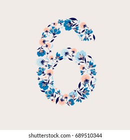 Set of Number 0-9 from beautiful flowers