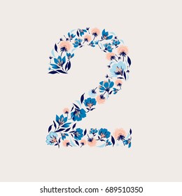 Set of Number 0-9 from beautiful flowers