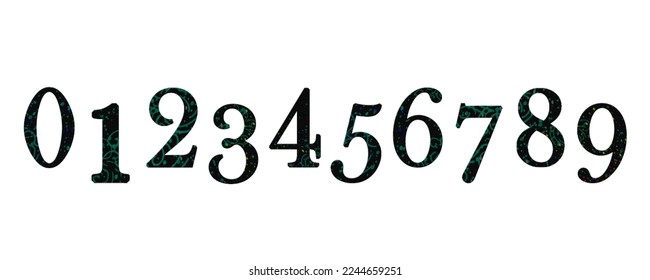 Set of number 0-9 vector illustration 