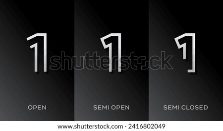 Set of number 1 logo icon design template elements