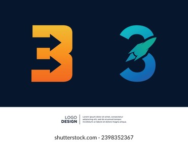 Diseño del logotipo del gráfico financiero número 3.