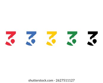 set of number 3 position pointer symbol icon design vector isolated transparent background