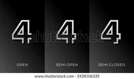 Set of number 4 logo icon design template elements