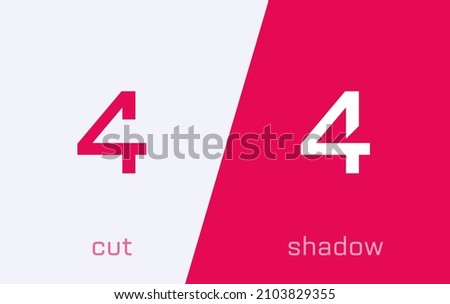 Set of number 4 minimal logo icon design template elements
