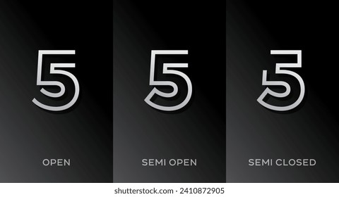 Set of number 5 logo icon design template elements