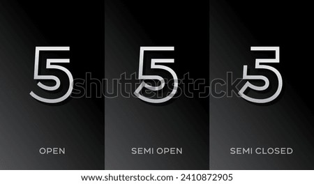 Set of number 5 logo icon design template elements